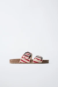 CROCHETED BUCKLE SANDALS