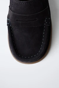 LEATHER SADDLE LOAFERS