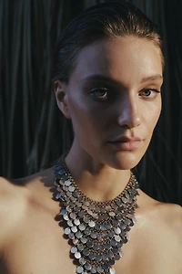 METAL PLATE BIB NECKLACE