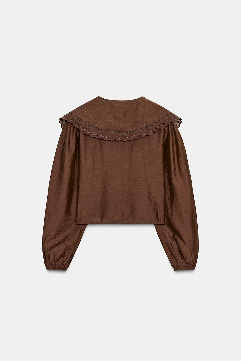 FLOWY SHIRT WITH PETER PAN COLLAR