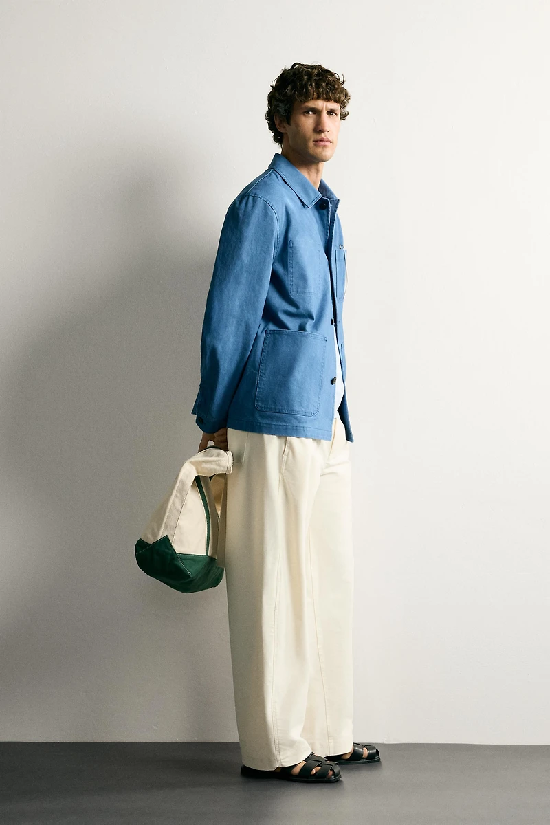WASHED REGULAR FIT POCKET OVERSHIRT