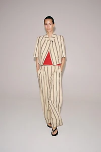 ZW COLLECTION STRIPED PLEATED TROUSERS
