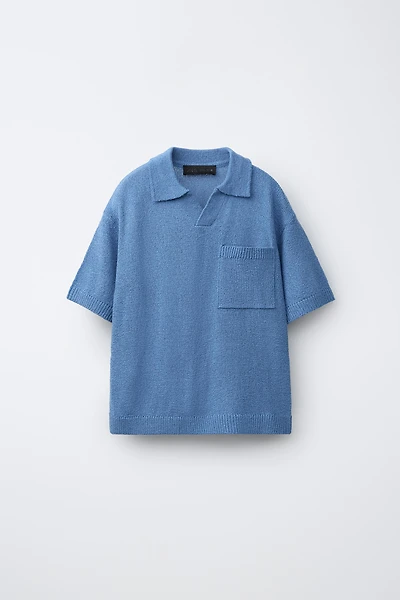 POLO EN MAILLE RUSTIQUE AVEC POCHE