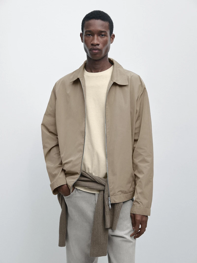 Short technical fabric jacket