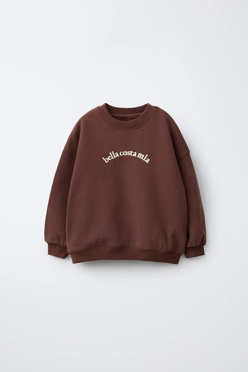 EMBROIDERED TEXT SWEATSHIRT