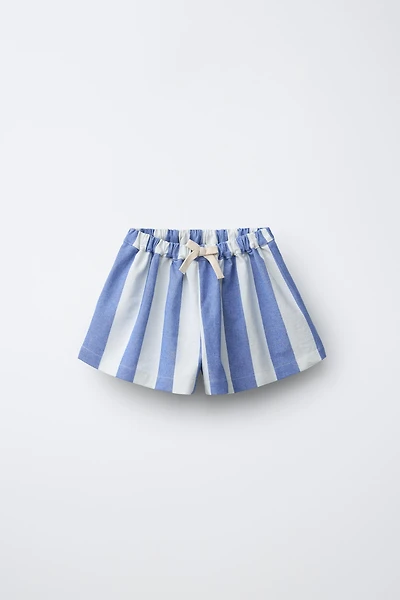 CASA LAWA X ZARA KIDS STRIPED WIDE-LEG SHORTS