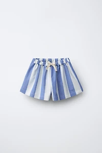 CASA LAWA X ZARA KIDS STRIPED WIDE-LEG SHORTS