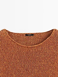Cotton blend cutwork sweater