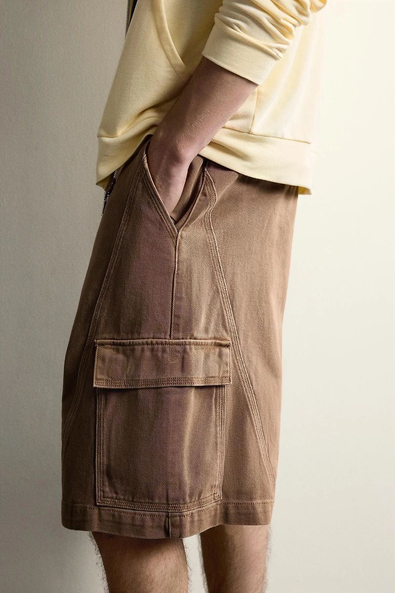 ABSTRACT PRINT RELAXED FIT CARGO SHORTS