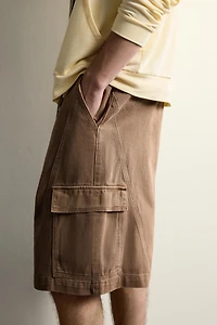 ABSTRACT PRINT RELAXED FIT CARGO SHORTS