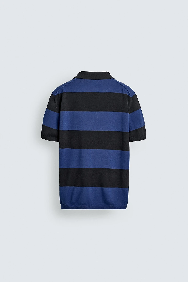 JACQUARD STRIPED KNIT POLO