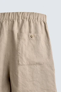 BERMUDA RELAXED FIT 100% LIN