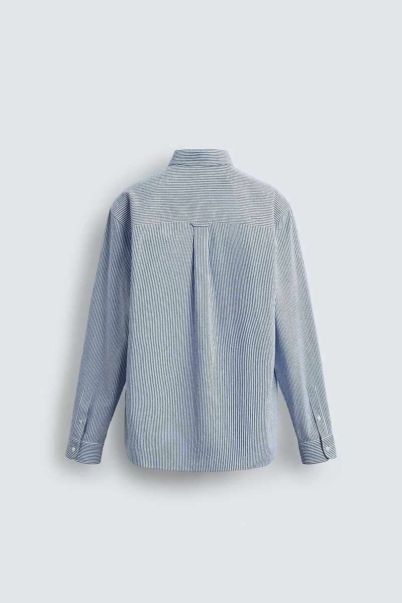 WRINKLED EFFECT STRIPED SHIRT