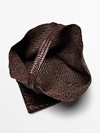 Grand sac cabas tressé en cuir nappa