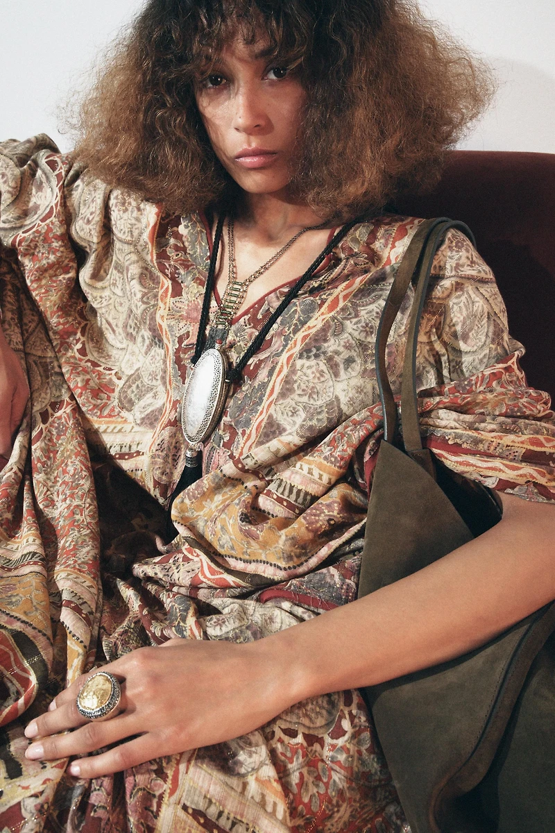 ZW COLLECTION PAISLEY CAFTAN DRESS