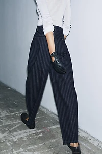 ZW COLLECTION MID-RISE STRIPED BALLOON JEANS