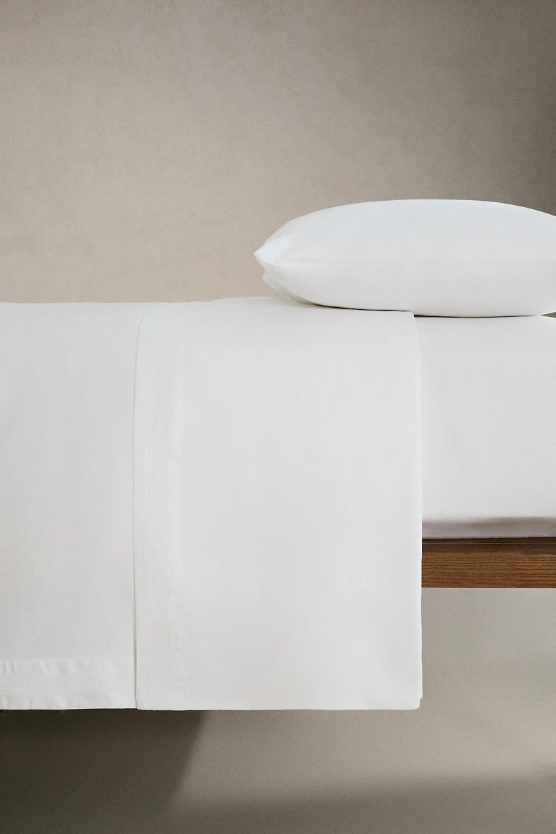 HEMSTITCHED SATEEN FLAT SHEET