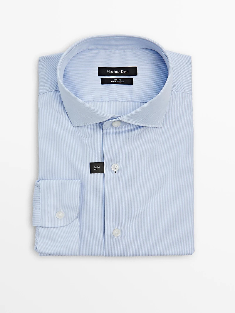 Chemise slim à micro-rayures