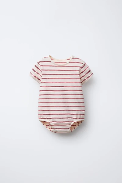 STRIPED KNIT BODYSUIT