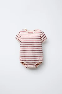 STRIPED KNIT BODYSUIT
