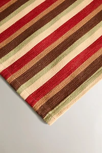 STRIPED AND FLORAL EMBROIDERY TABLECLOTH