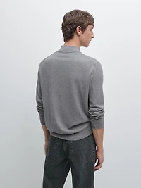 Pull en maille à col camionneur boutonné