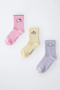 THREE-PACK OF HELLO KITTY AND FRIENDS © SANRIO MID-CALF SOCKS