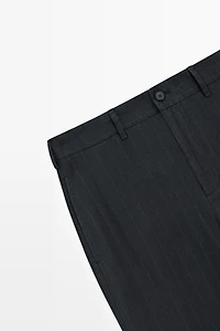 Linen trousers with striped detail