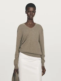 Knit 100% cashmere V-neck sweater