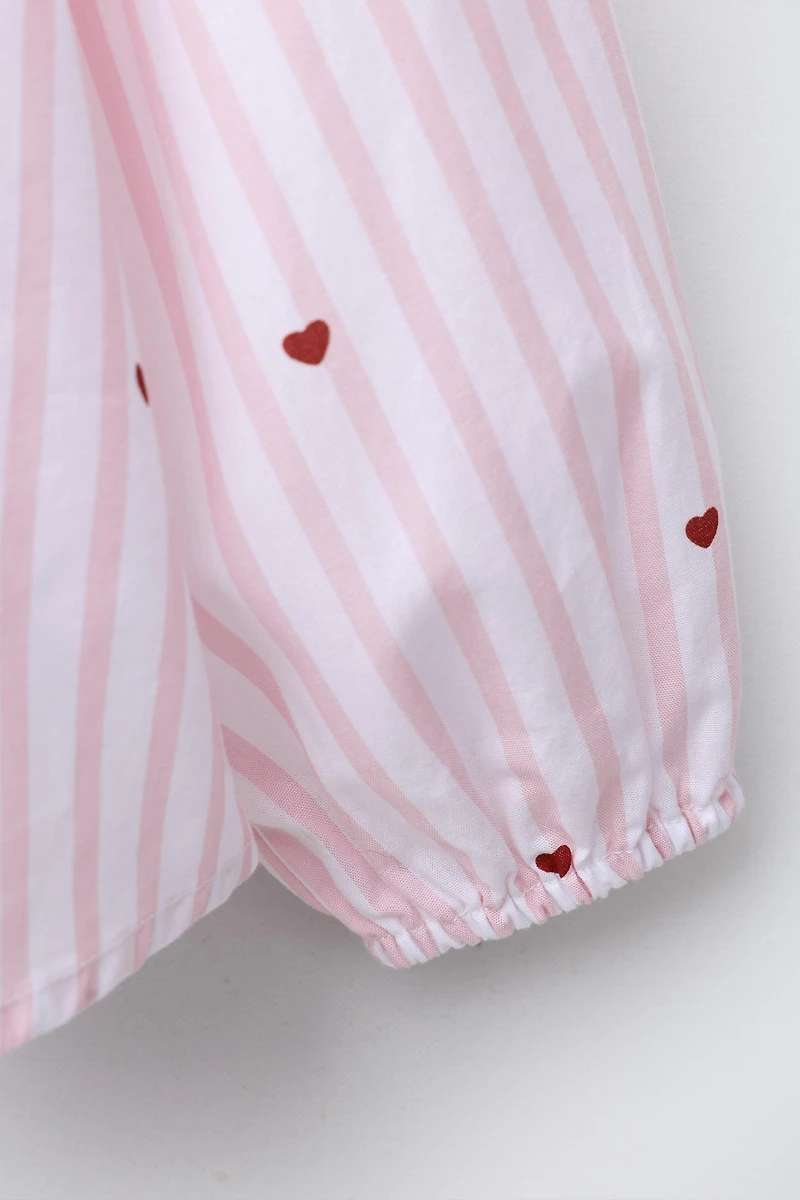 STRIPED AND HEART SHIRT