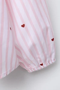 STRIPED AND HEART SHIRT
