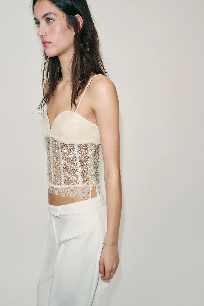 SEQUIN CORSET TOP