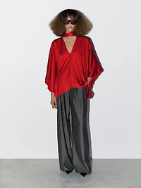 Flowing V-neck blouse
