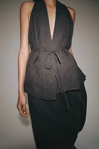 ZW COLLECTION LINEN WRAP TOP