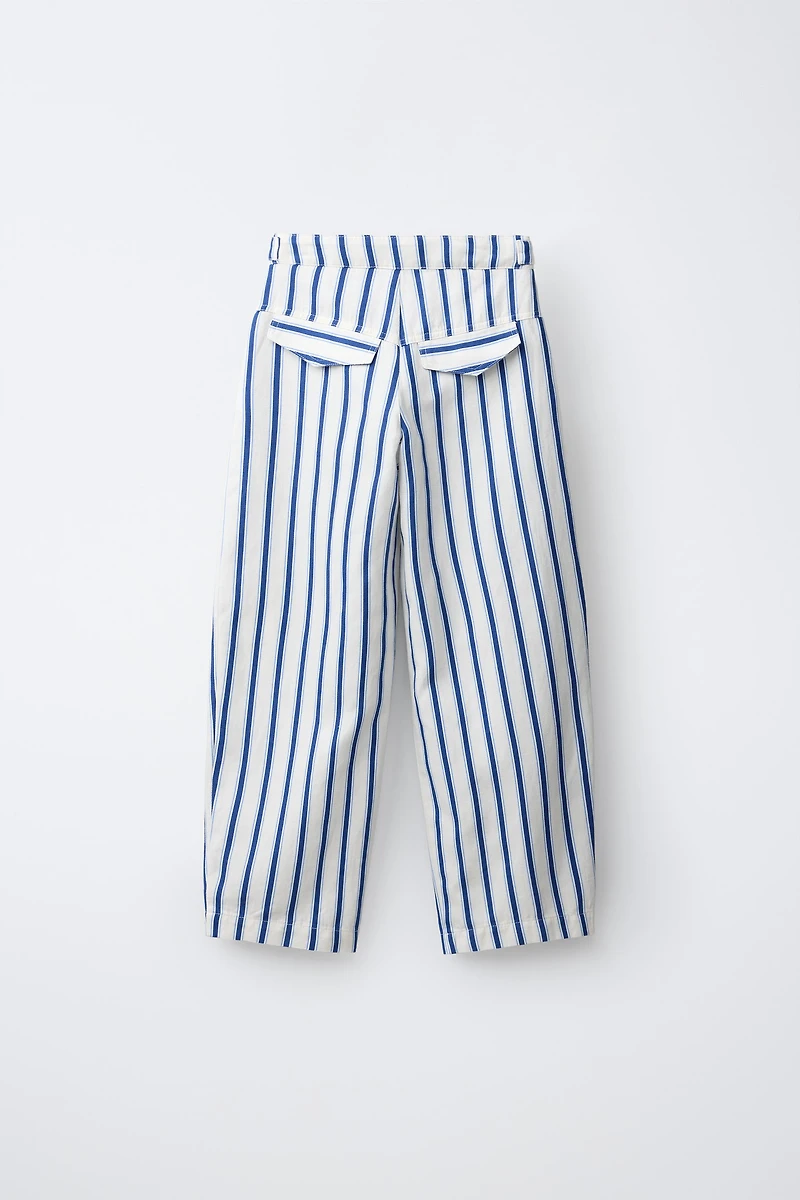 STRIPED BARREL PANTS
