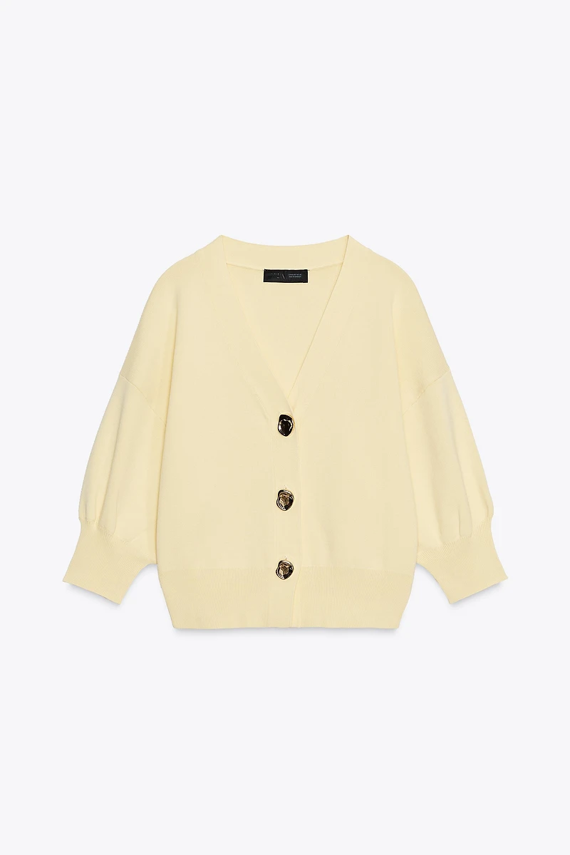 FRENCH SLEEVE KNIT CARDIGAN