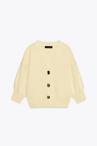 FRENCH SLEEVE KNIT CARDIGAN