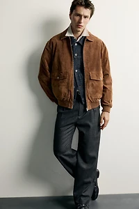 SUEDE LEATHER JACKET WITH POCKETS