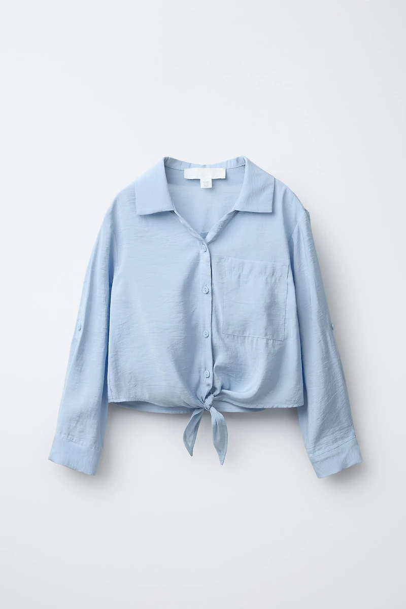 KNOTTED FLOWY SHIRT