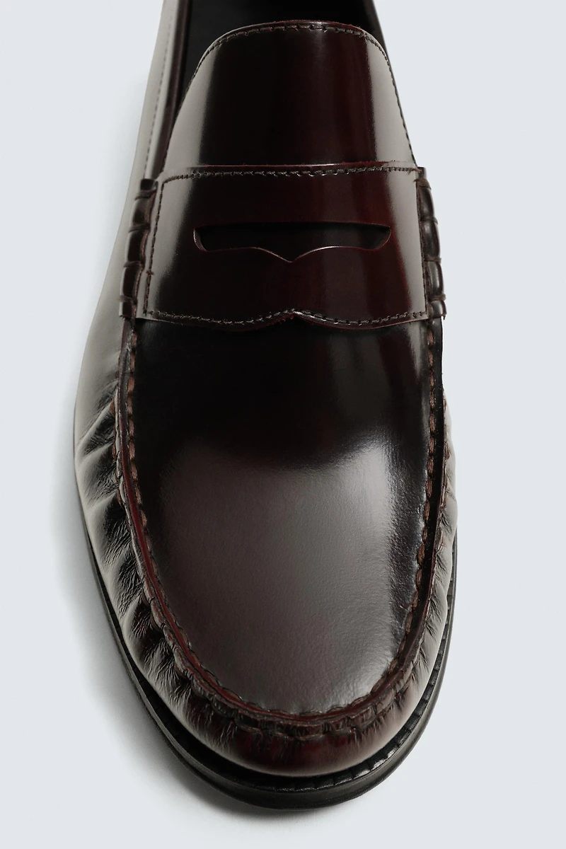 MOCASSINS FRONCÉS EN CUIR