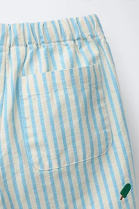 EMBROIDERED STRIPED SHORTS