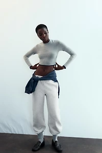 CROPPED DOUBLE EFFECT T-SHIRT