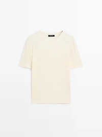 Short sleeve cotton blend T-shirt