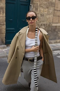 SLIM PANTS WITH WIDE BELT