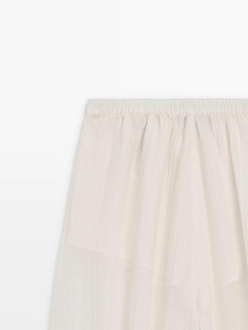 Pantalon bouffant fluide plissé