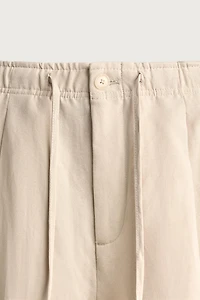 VISCOSE LINEN BLEND RELAXED FIT PANTS