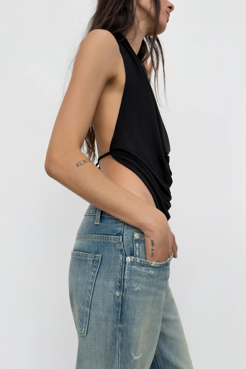 DRAPED HALTER TOP