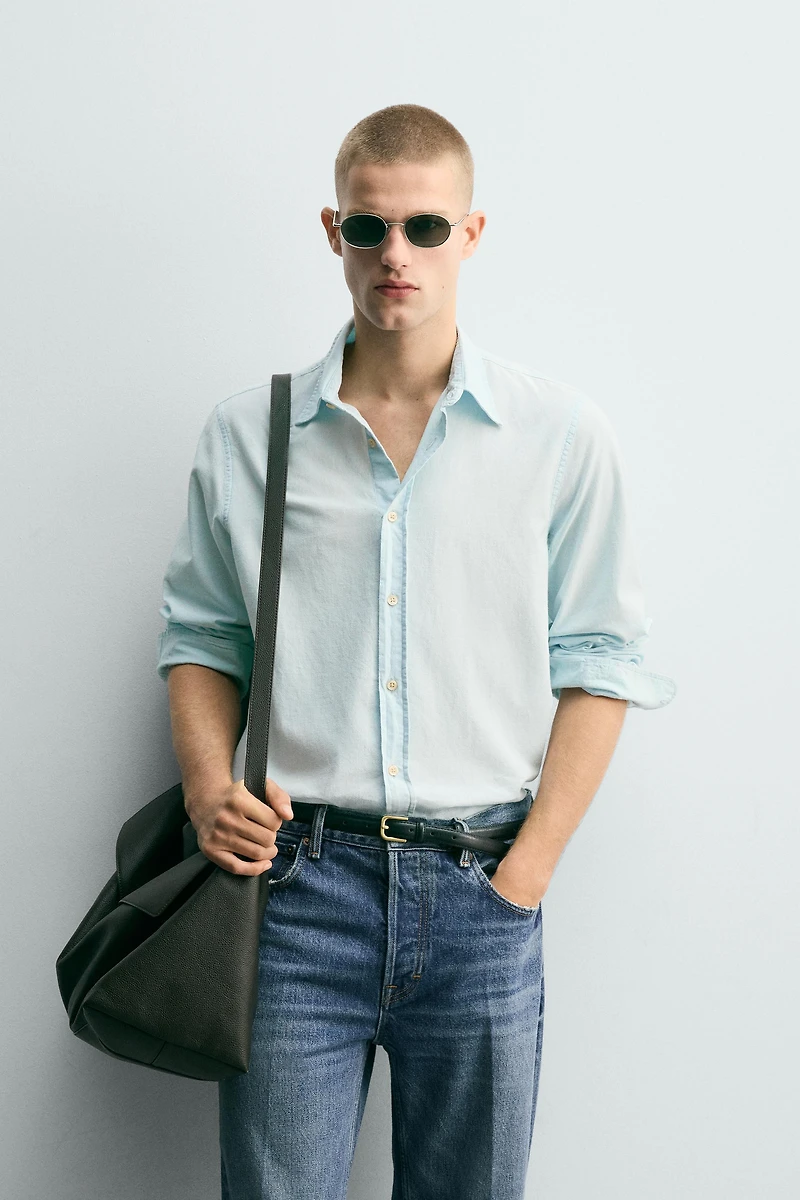 LIGHTWEIGHT COTTON DENIM SHIRT