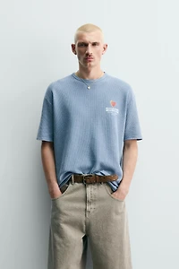 WASHED KNIT GUMMY PRINT T-SHIRT