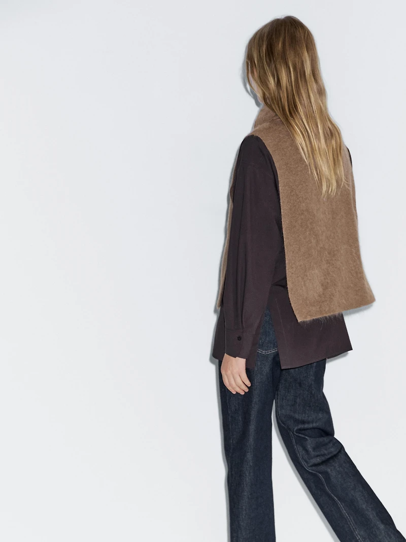 Plastron long fermeture Éclair 100 % cachemire